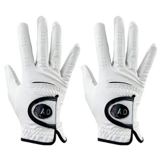 나인러브 21에이디 남성용 소프트 반양피 골프장갑 오른손용, 화이트, 2개