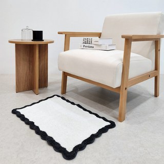 HANIL CARPET 純棉Berry腳踏墊, 白炭灰色