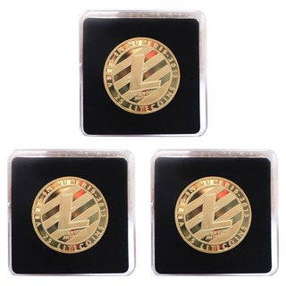 BIEBIO 紀念幣模型硬幣 + 專用盒套組, 5 金色(萊特幣), 3套