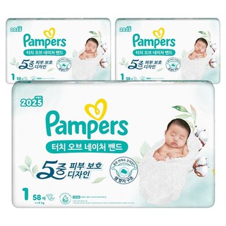 팸퍼스 터치 오브 네이처 밴드형 기저귀 아동공용, 1단계, 174매