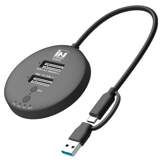 iN NETWORK M.2 NVMe SSD 雙槽複製擴充座 最大支援 8Tb SSD IN-NDK2P, 1個
