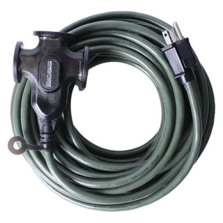 ADAMOUTDOOR 戶外延長 動力線 3孔 ADPW-EC3P10M-G 原廠保固, 10m, 軍綠色, 1條