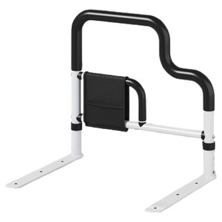 床邊安全護欄 防摔 L型 高度可調式 黑色, 1個