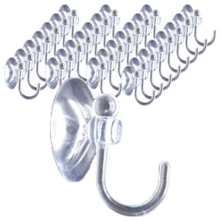 葉子小舖 吸盤掛勾3cm - 無痕掛勾 重複使用, 透明色, 40個