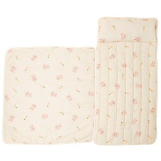 AttiRabbit 雙面四季用一體式午睡墊, 檸檬奶油色