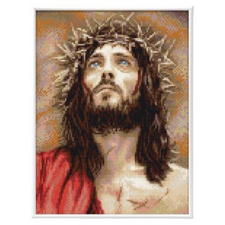 Blingbling 寶石十字繡薄框套裝 AB鑽 + 圓形鑽套組 30 x 40 cm, 1套, BL3040-079 戴荊棘冠的耶穌