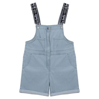 JCB 女童三分反摺丹寧吊帶褲 S349