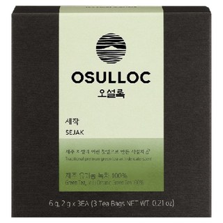 오설록 세작 녹차 티백, 2g, 1개, 3개입