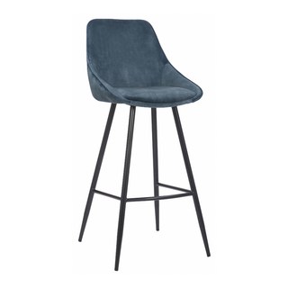 E-home Martin馬丁固定式流線吧檯椅 SKC069B-bl 坐高67cm 藍色, 1個