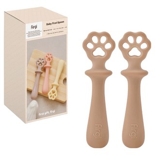 퍼기 처음쓰는 이유식 찍먹스푼, 토프브라운, 2개