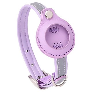 soonZAM 寵物AirTag項圈保護套 反光項圈 追蹤器, 紫色, 1個