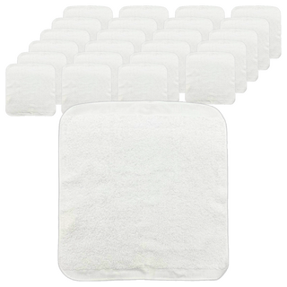 台灣製 營業用8兩素色方巾 白色 吸水速乾 柔軟親膚, 24條