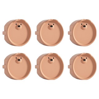 插座安全蓋 小熊, 6個, 粉色