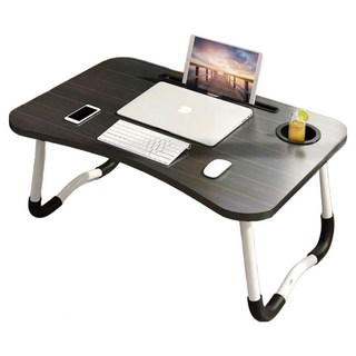 Sweet Lemon 多用途可折疊圓形床上桌, 黑色