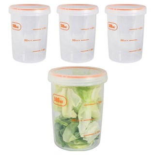 심플 보관용기 세트, 500ml(4p), 1세트