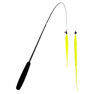 펫츠몬 고양이 살랑살랑 롱꼬리 3단 낚싯대 + 리필 2종 세트, 옐로우, 1세트