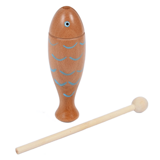 Ollike 趣味魚形木魚 棕色, 1個, 單一商品