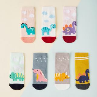BASE ALPHA ESSENTIALS 圖案兒童棉襪7件組