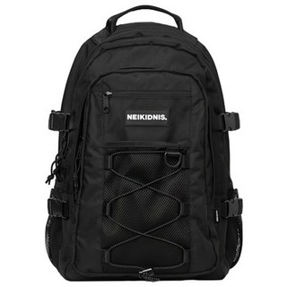 NEIKIDNIS 網帶設計後背包, 黑色