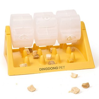 딩동펫 반려동물 플라워 푸드 노즈워크 롤러장난감, 옐로우, 1개