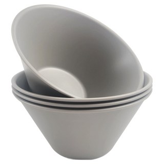 BELLOVIE 全方位深口麵碗盤 碗, 4個, 灰色