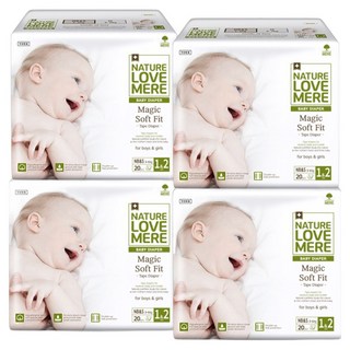 네이쳐러브메레 매직 소프트 핏 밴드형 기저귀 1-2단계 남여공용, 80매, 신생아&소형(NB&S)