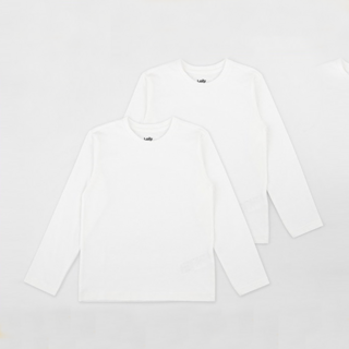 LollyTree 兒童款圓領素色長袖上衣 2件