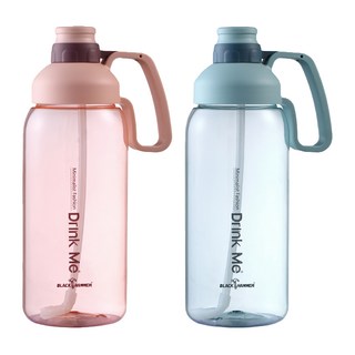 BLACK HAMMER 台灣公司貨 Tritan 超大容量運動瓶2件組 附海綿杯刷, 粉藍色 + 粉紅色, 2L, 1組