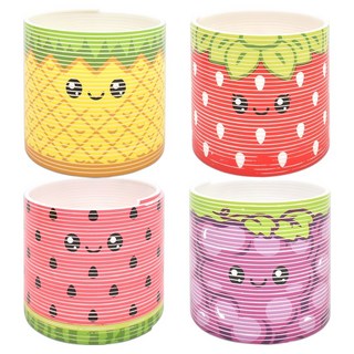 水果彩虹彈簧圈4件組, 1套, 鳳梨, 草莓, 西瓜, 葡萄