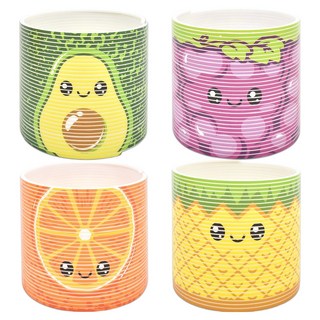 水果彩虹彈簧圈4件組, 1套, 酪梨, 葡萄, 柳橙, 鳳梨