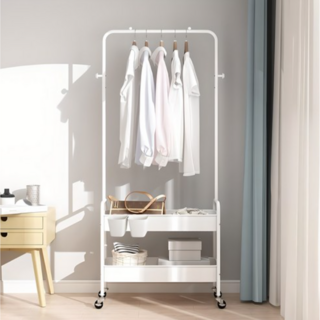 21C Trend 雙層置物掛衣架, 670 x 300 x 1590mm, 白色
