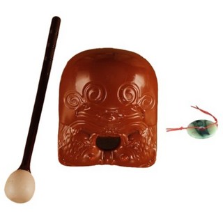 Dimis 佛誕節 木魚 9cm + 眼睛 + 玉佩組合, 1套, 棕色(木魚)