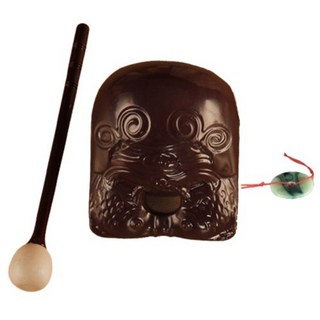 Dimis 佛誕節 木魚 9cm + 眼睛 + 玉佩組合, 1套, 暗紅色(木魚)