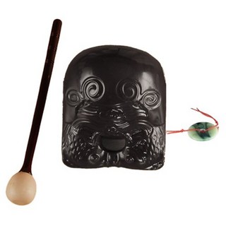 Dimis 佛誕節 木魚 木魚 9cm + 眼睛 + 玉佩組合, 1套, 黑色(木魚)