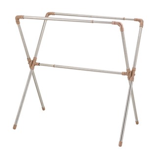 ikloo 宜酷屋 不銹鋼X型雙桿伸縮曬衣架, 不鏽鋼色