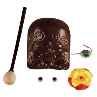 Dimis 釋迦誕辰日 木魚 9cm + 眼睛 + 玉珮 + 墊子 套組, 1套, 暗紅色(木魚)