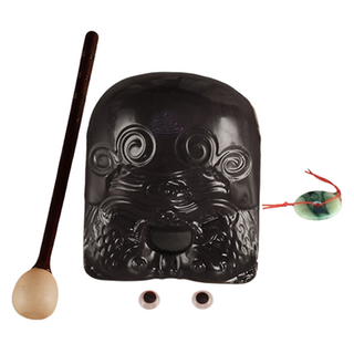 DIMIS 佛誕節新款木魚 10cm + 眼睛 + 玉佩組合, 1套, 黑色(木魚)
