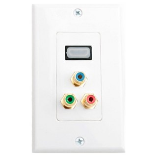 Coms HDMI 牆面面板 HDMI 1埠 色差端子 RCA 3埠, 1個, VC279