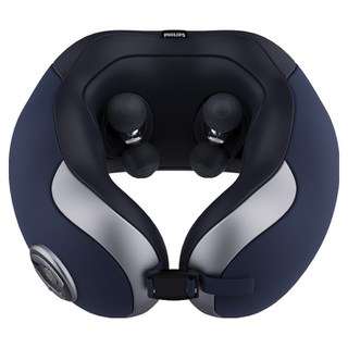 필립스 인체 공학적 3D 설계 무선 온열 목 마사지기, PPM3502, 블루