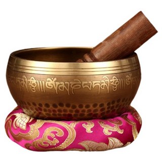 迪米斯 西藏療癒頌缽 六字真言佛音碗 口徑15cm, 1個, 混合色