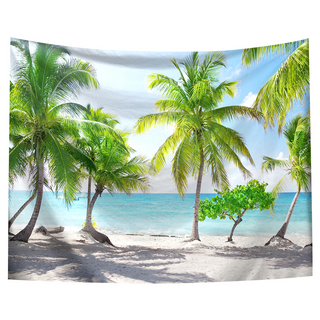 半島良品 居家裝飾掛布 附無痕釘2個 + 倒鉤夾2個, 藍天夏季, 1件