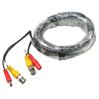 컴스 BNC DC 5.5 전원 CCTV 케이블 회색검정 10m, C3466, 1개