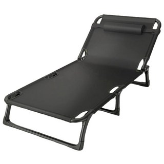 STYLE 格調 強化牛津布加粗鋼管可折疊四段可調多功能躺椅，附頭枕，全鋼強化款，舒適透氣耐磨, 1個, LD-004