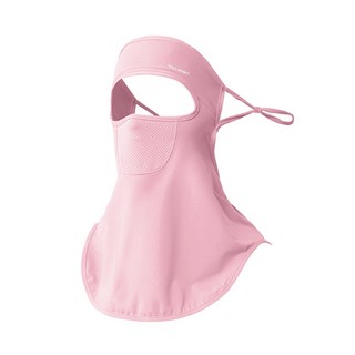 AREX SPORT 抗曬涼感纖維全臉防護護頸冰絲面罩 掛耳可調整 AS-3490 均碼(全長33cm), 粉紅色, 1個