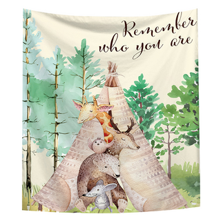 半島良品 居家裝飾掛布 附無痕釘2個 + 倒鉤夾2個, 郊遊去, 1件