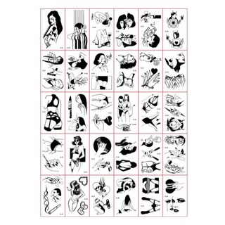 Fokermus 海娜紋身貼紙 迷你30款套組, 1套, D款