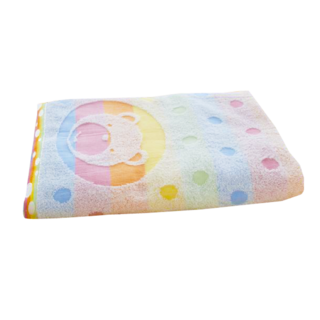 SHING LONG TEXTILE 台灣興隆毛巾 棉 彩虹熊美棉浴巾 474g, 混和顏色，台灣製造, 1條