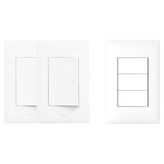 Legrand 羅格朗 Apella 簡約 1孔開關 2入 + 3孔開關 套組 白色, 1套