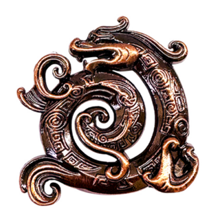 財神小舖 祥龍聚福 線香座 小 古銅色 祥龍獻瑞 臥室香氛, 4.5 x 3.8 x 0.8cm