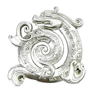 財神小舖 祥龍聚福 線香座 小 轉運銀 品味生活, 4.5 x 3.8 x 0.8cm